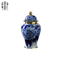 Bình Hoa Phù Dung Men Lam 18x39-BÌNH HOA-CẬU HAI HOME DECOR