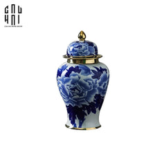 Bình Hoa Phù Dung Men Lam Size 39-CẬU HAI HOME DECOR