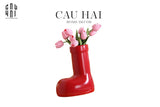BÌNH HOA RED GLOSSY BOOT