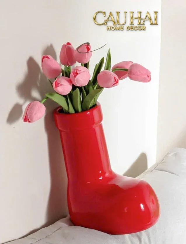 Bình Hoa Rouge Glossy Bubblr Boot Vase-BÌNH HOA-CẬU HAI HOME DECOR
