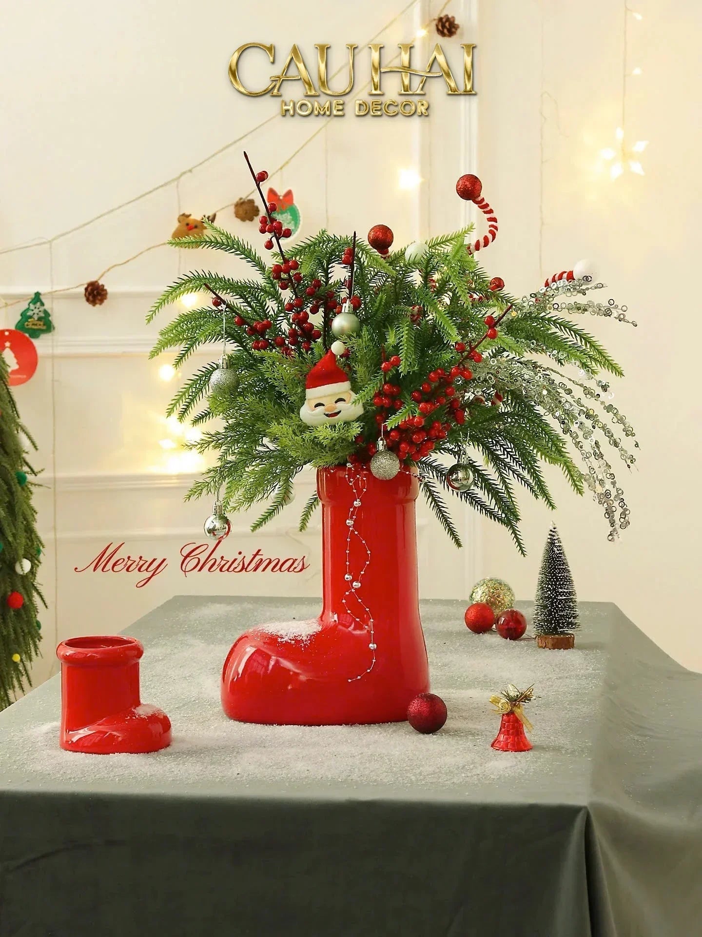Bình Hoa Rouge Glossy Bubblr Boot Vase-BÌNH HOA-CẬU HAI HOME DECOR