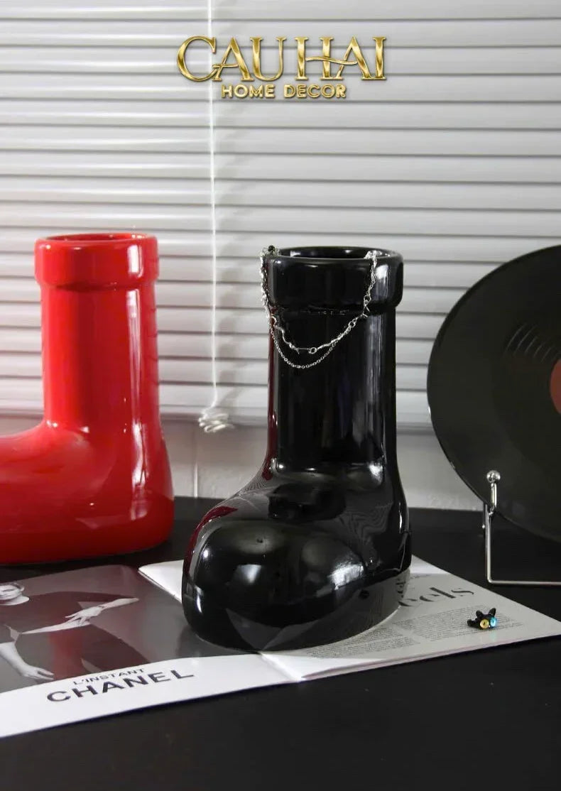 Bình Hoa Rouge Glossy Bubblr Boot Vase-BÌNH HOA-CẬU HAI HOME DECOR