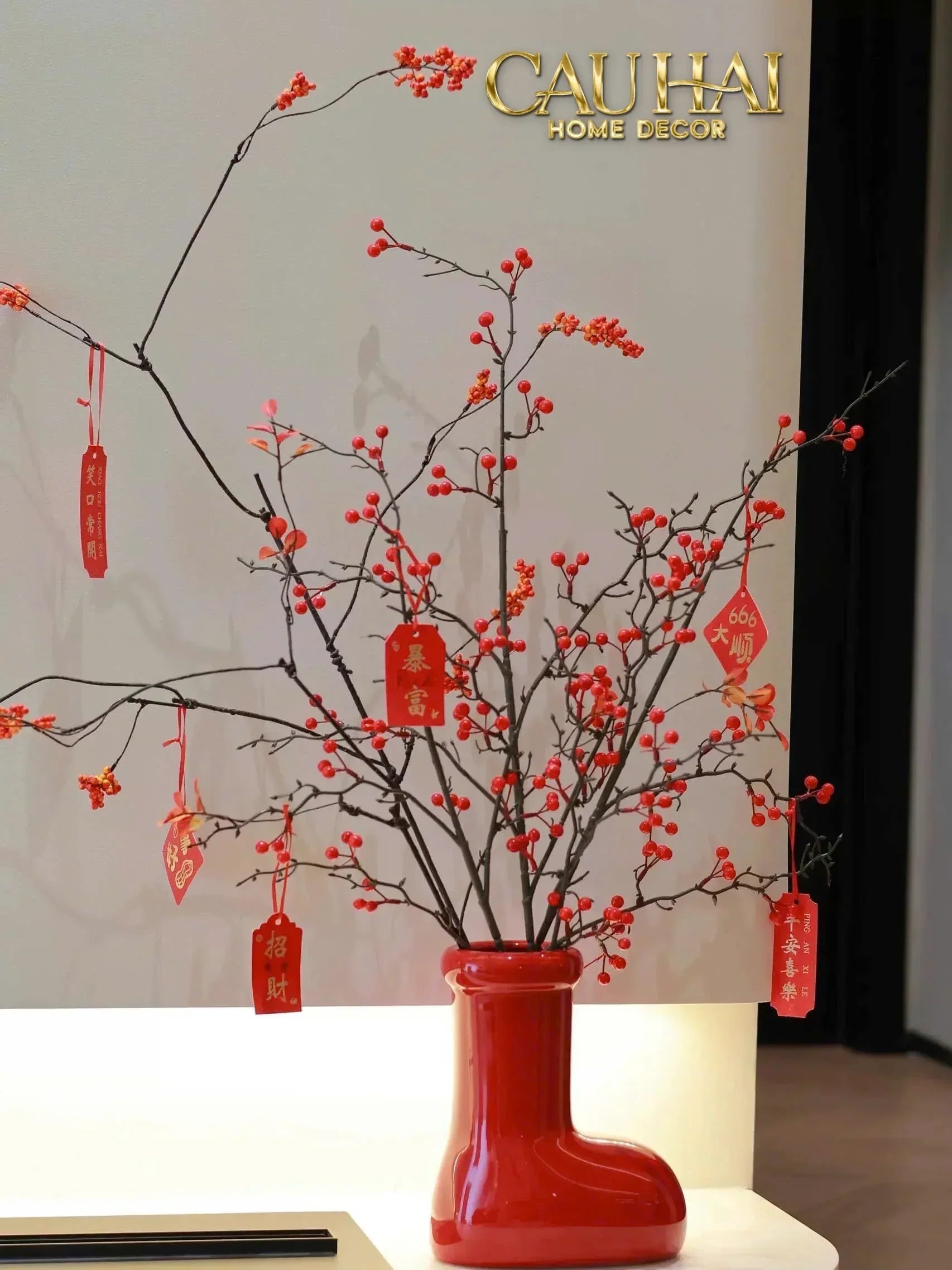 Bình Hoa Rouge Glossy Bubblr Boot Vase-BÌNH HOA-CẬU HAI HOME DECOR