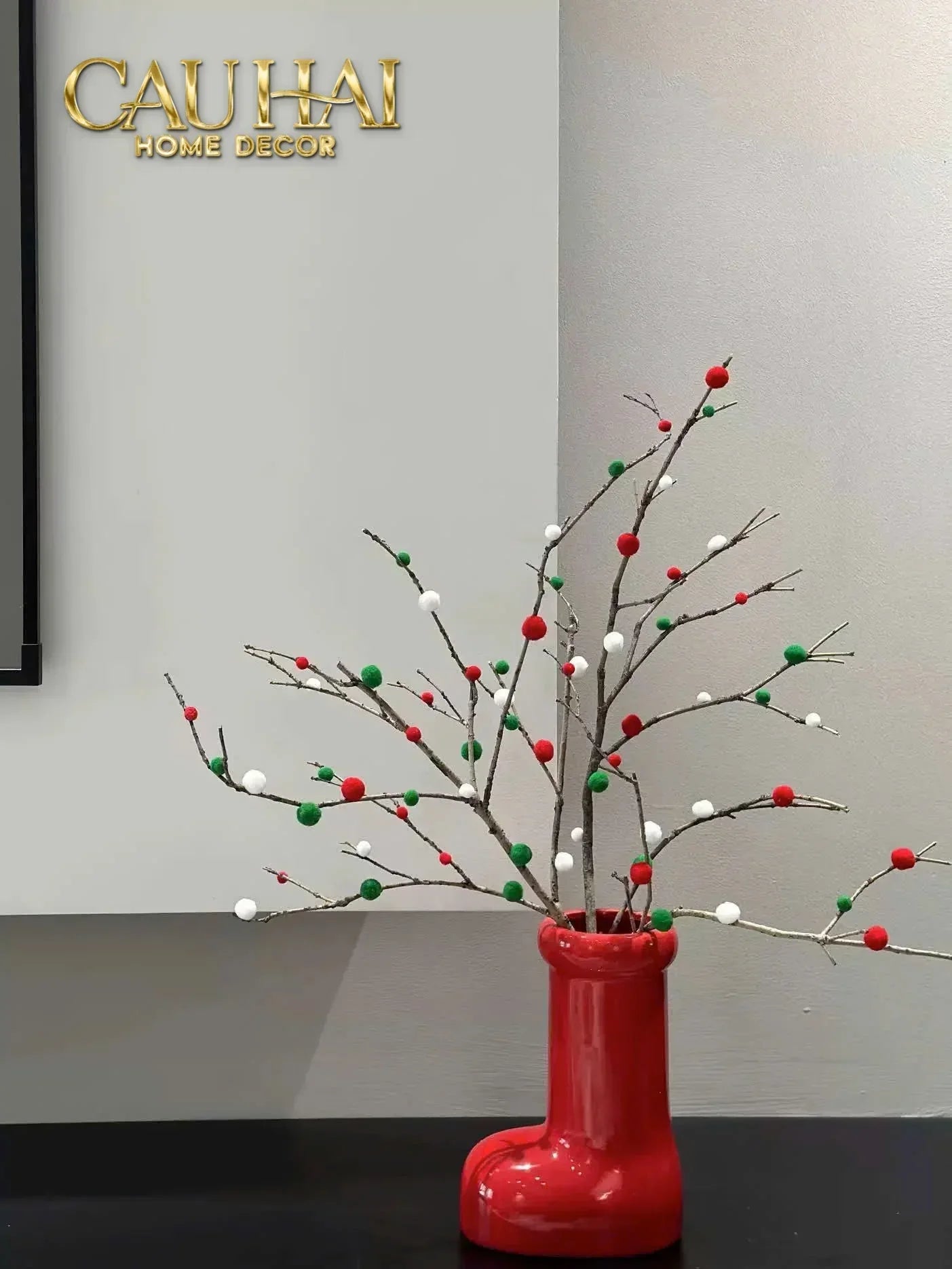Bình Hoa Rouge Glossy Bubblr Boot Vase-BÌNH HOA-CẬU HAI HOME DECOR