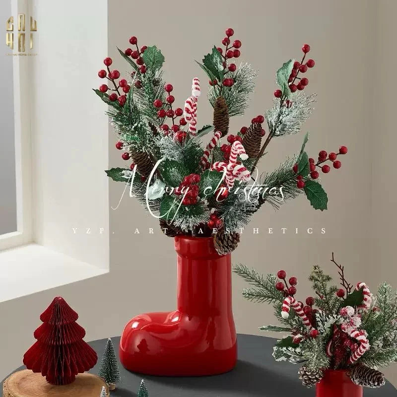Bình Hoa Rouge Glossy Bubblr Boot Vase-BÌNH HOA-CẬU HAI HOME DECOR