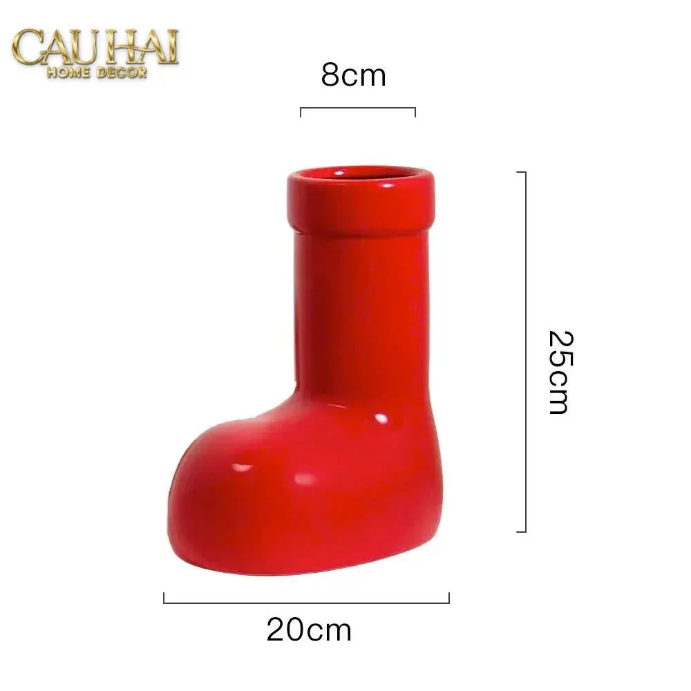 Bình Hoa Rouge Glossy Bubblr Boot Vase-BÌNH HOA-CẬU HAI HOME DECOR