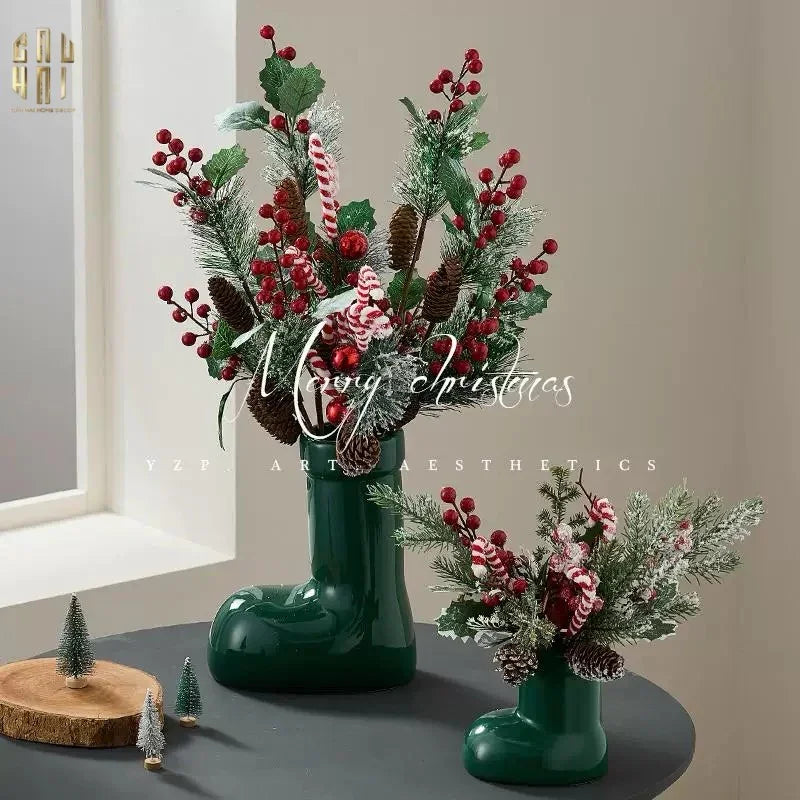 Bình Hoa Rouge Glossy Bubblr Boot Vase-BÌNH HOA-CẬU HAI HOME DECOR