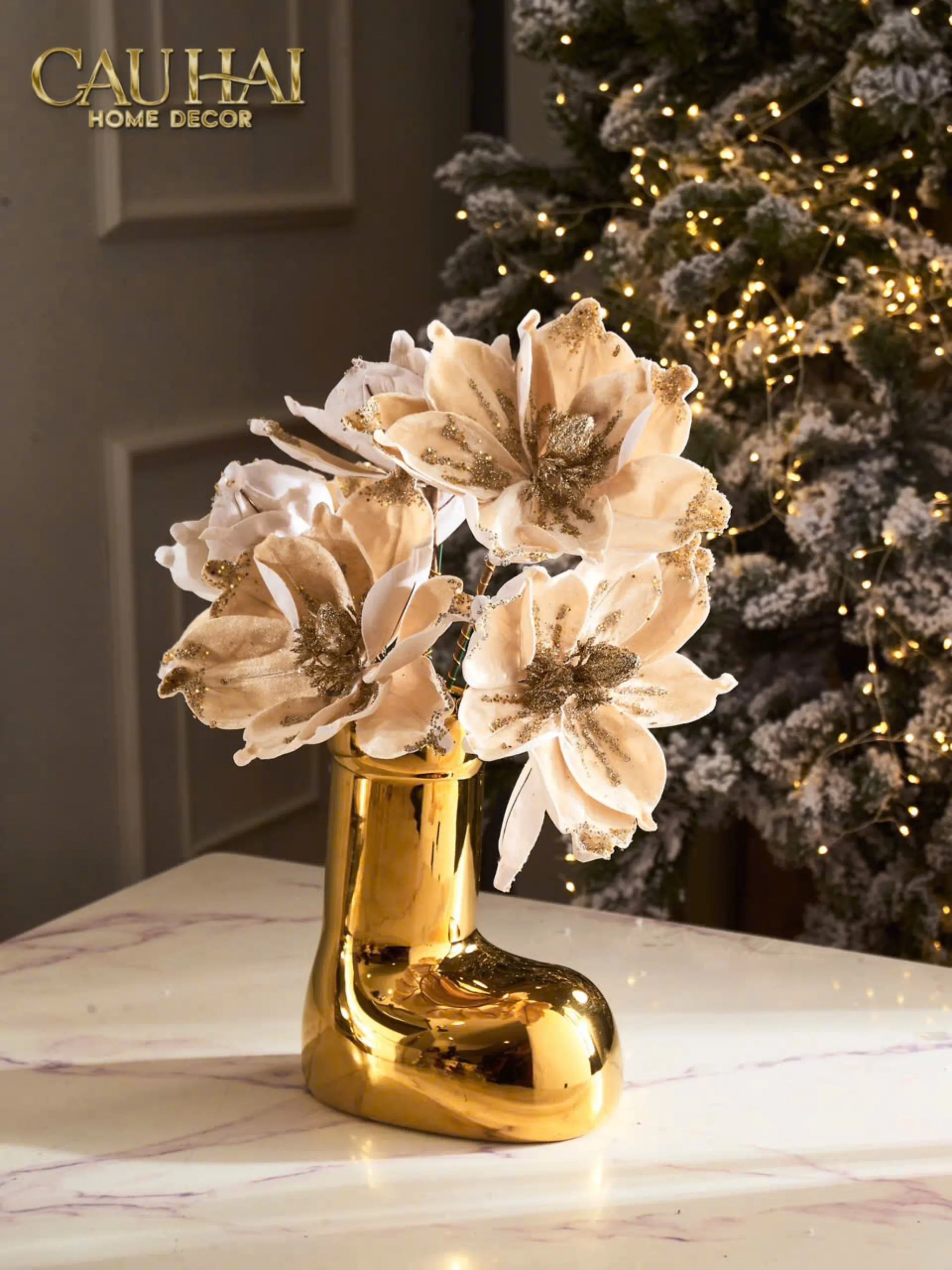 Bình Hoa Rouge Glossy Bubblr Boot Vase-CẬU HAI HOME DECOR