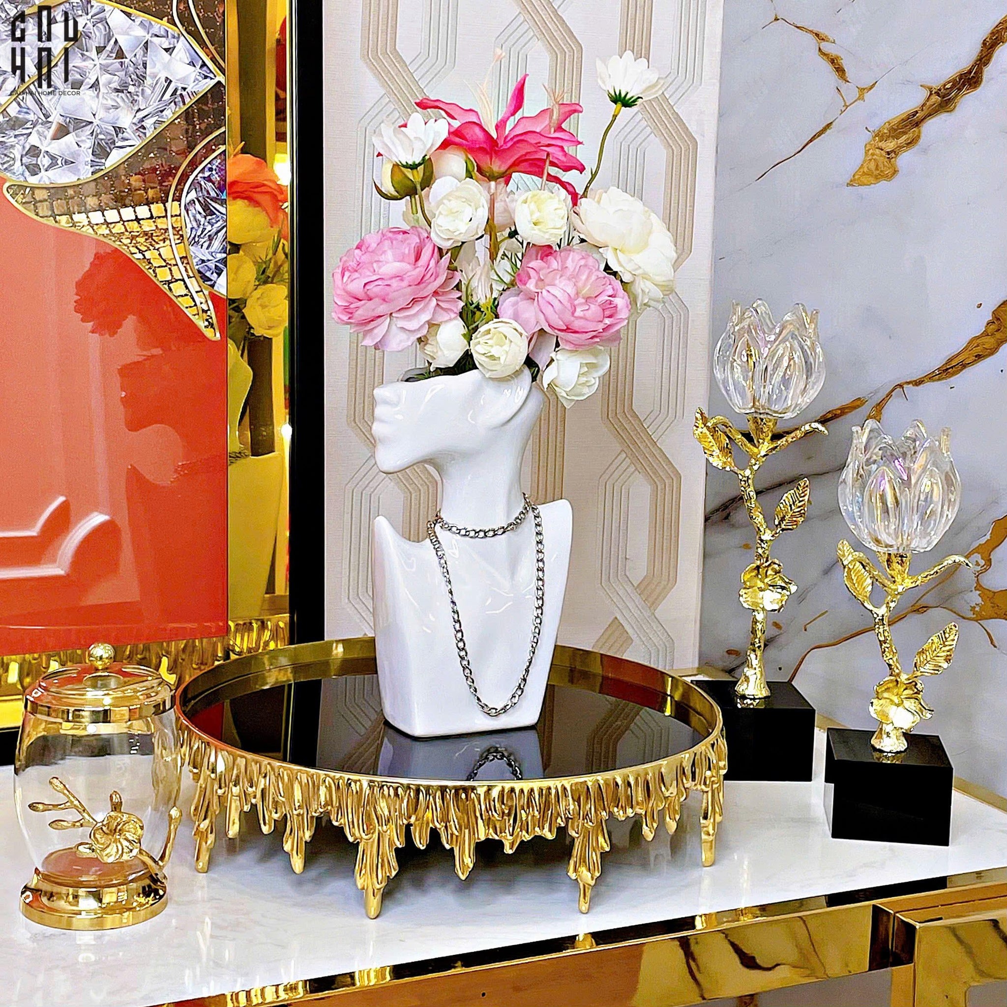 BÌNH HOA SỨ TRÁNG MEN JEWELRY ALEXA