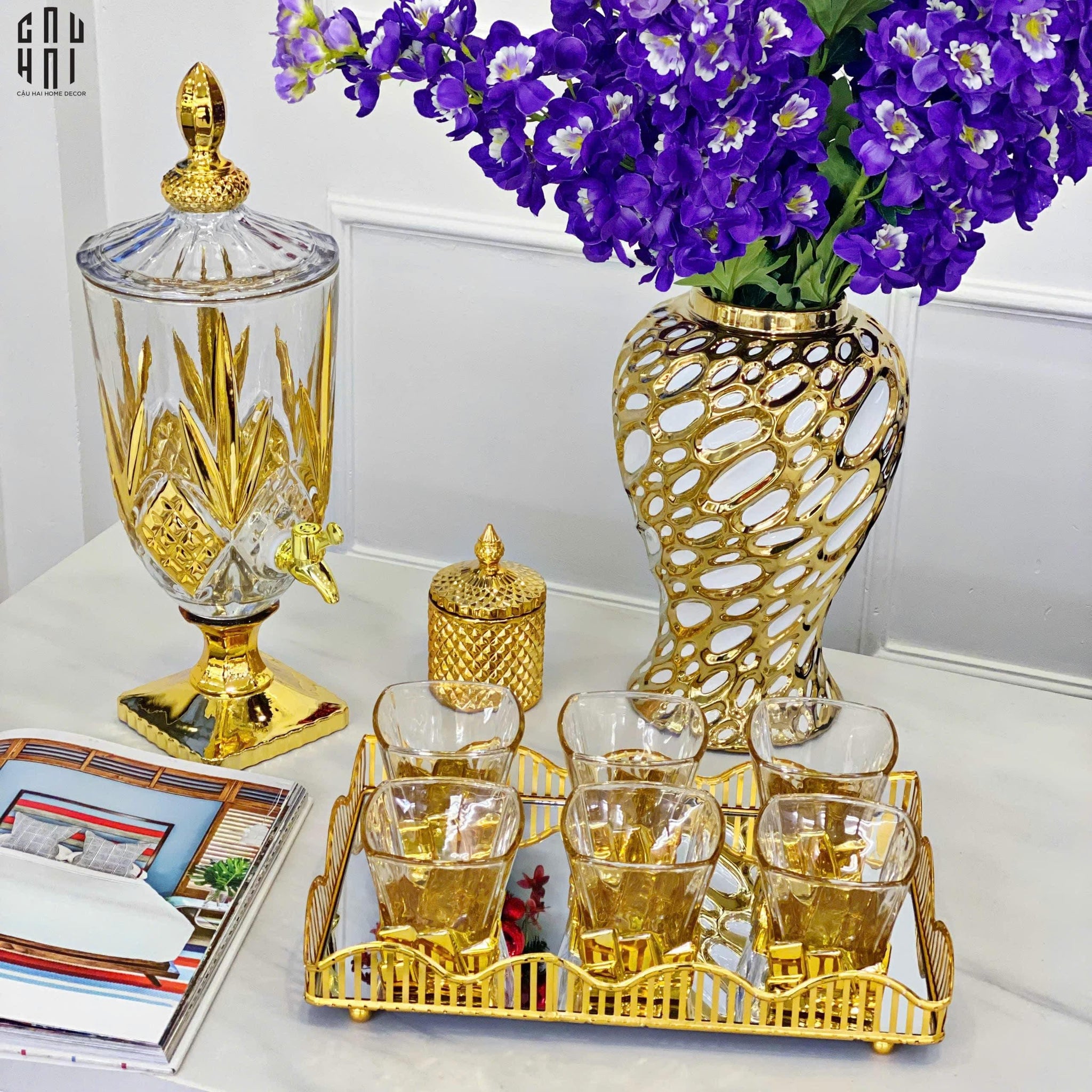 Bình Hoa Sứ Tráng Men Kelleher 20x44-BÌNH HOA-CẬU HAI HOME DECOR