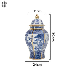 Bình Hoa Sứ Tráng Men Lam Thanh Anh 24x39-BÌNH HOA-CẬU HAI HOME DECOR