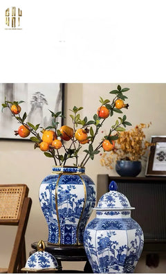 Bình Hoa Sứ Tráng Men Lam Thanh Anh 24x39-BÌNH HOA-CẬU HAI HOME DECOR