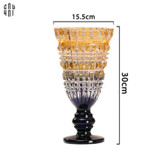 Bình Hoa Thuỷ Tinh Critalleries Lumière Amber Aquarius Goblet H30-BÌNH HOA-CẬU HAI HOME DECOR