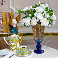 Bình Hoa Thuỷ Tinh Critalleries Lumière Amber Aquarius Goblet H30-BÌNH HOA-CẬU HAI HOME DECOR