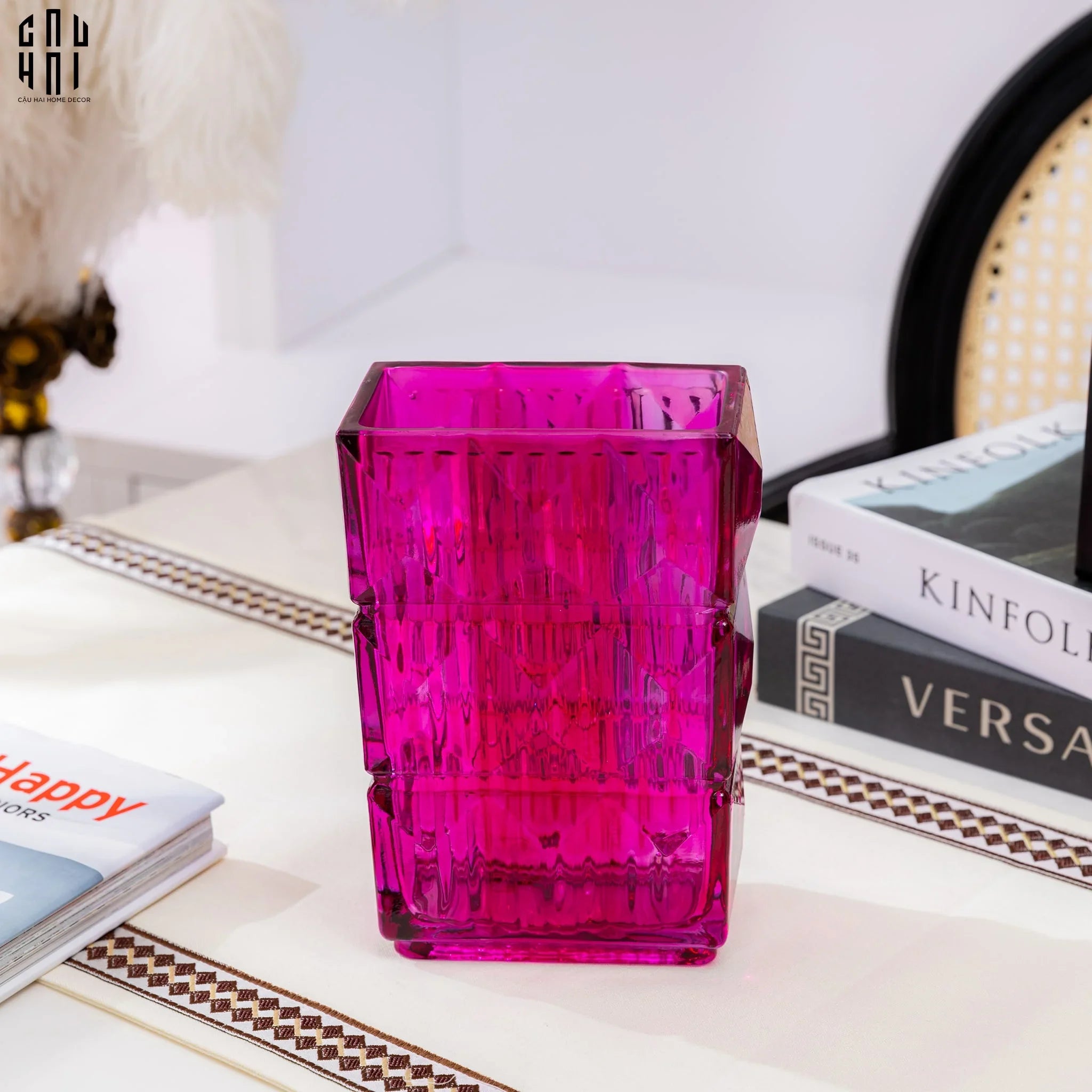 Bình Hoa Thuỷ Tinh Gerald - Purple 8x14x20-BÌNH HOA-CẬU HAI HOME DECOR