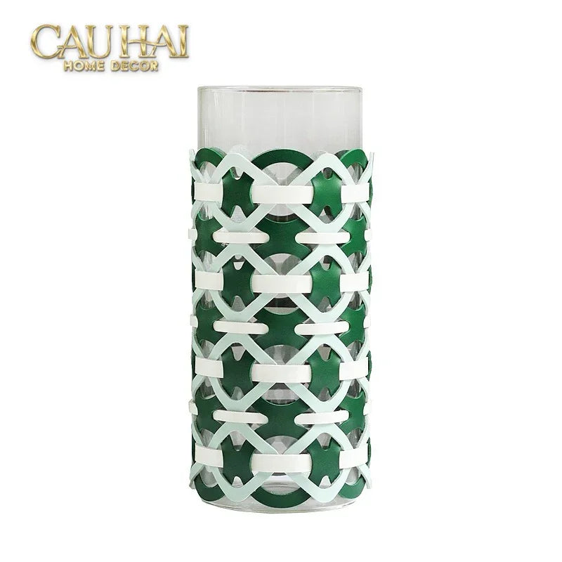 binh-hoa-thuy-tinh-hinh-tru-phoi-da-dan-woven-leather-cylinder-glass-vase-10x25-cau-hai-home-decor-3 - CẬU HAI HOME DECOR