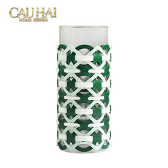 binh-hoa-thuy-tinh-hinh-tru-phoi-da-dan-woven-leather-cylinder-glass-vase-10x25-cau-hai-home-decor-3 - CẬU HAI HOME DECOR