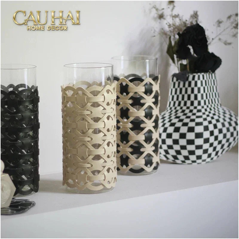 binh-hoa-thuy-tinh-hinh-tru-phoi-da-dan-woven-leather-cylinder-glass-vase-10x25-cau-hai-home-decor-5 - CẬU HAI HOME DECOR