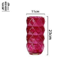Bình Hoa Thuỷ Tinh Lilac Fuchsia Diamond Facetté H27-BÌNH HOA-CẬU HAI HOME DECOR