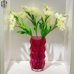 Bình Hoa Thuỷ Tinh Lilac Fuchsia Diamond Facetté H27-BÌNH HOA-CẬU HAI HOME DECOR