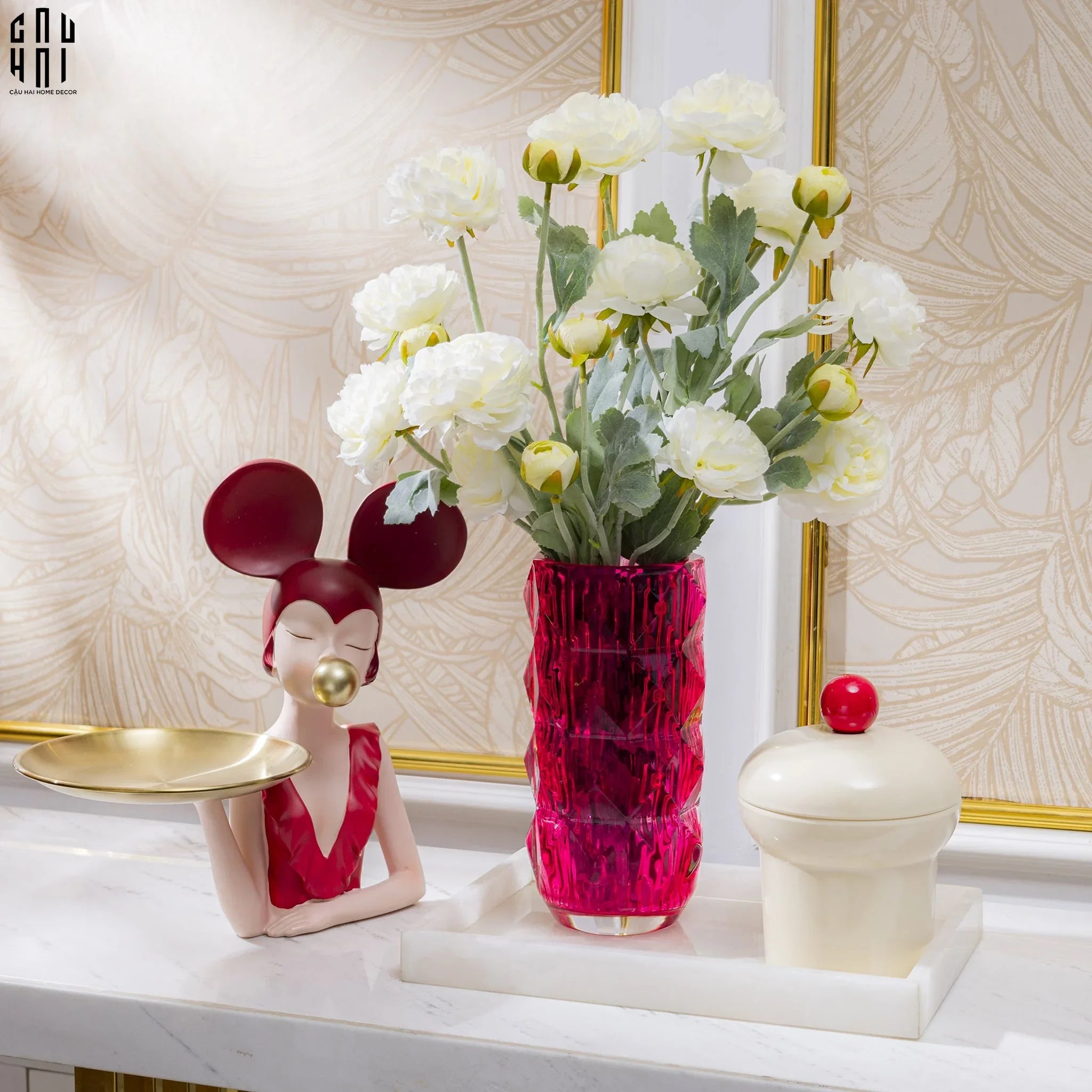 Bình Hoa Thuỷ Tinh Ruby Gothic - CẬU HAI HOME DECOR