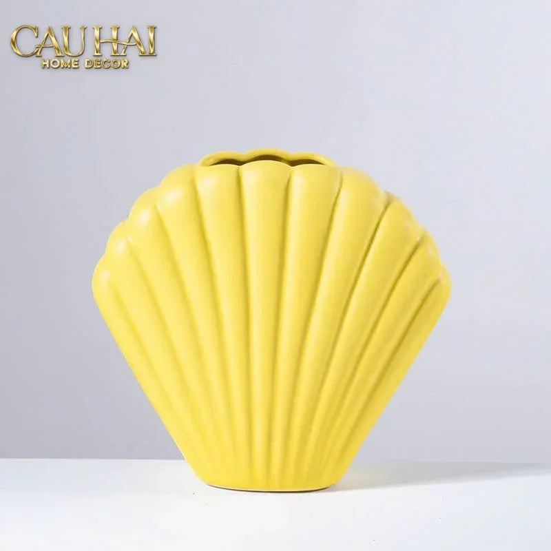Bình Hoa Vỏ Sò Sienna Coastal Shell Vase H25-BÌNH HOA-CẬU HAI HOME DECOR
