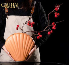 Bình Hoa Vỏ Sò Sienna Coastal Shell Vase H25-BÌNH HOA-CẬU HAI HOME DECOR