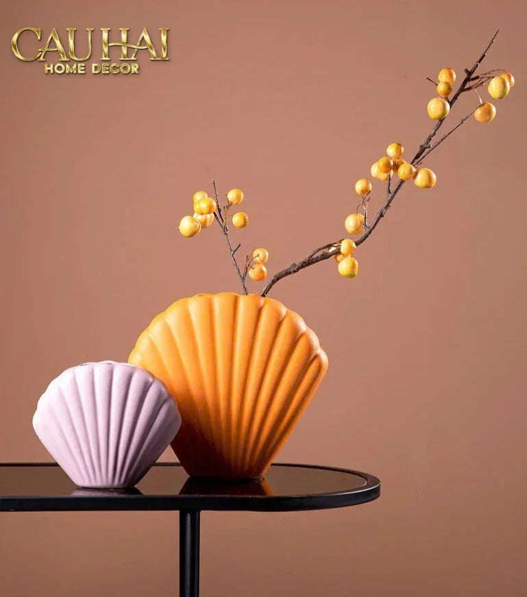 Bình Hoa Vỏ Sò Sienna Coastal Shell Vase H25-BÌNH HOA-CẬU HAI HOME DECOR
