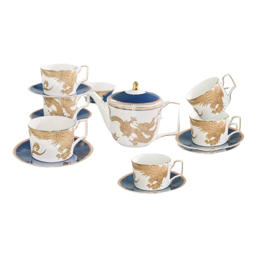 Maison Couture - Set Bình Trà Long Phụng 6 Tách -  Dynasty Eternal Ascendant Guardian Dou 13Pcs