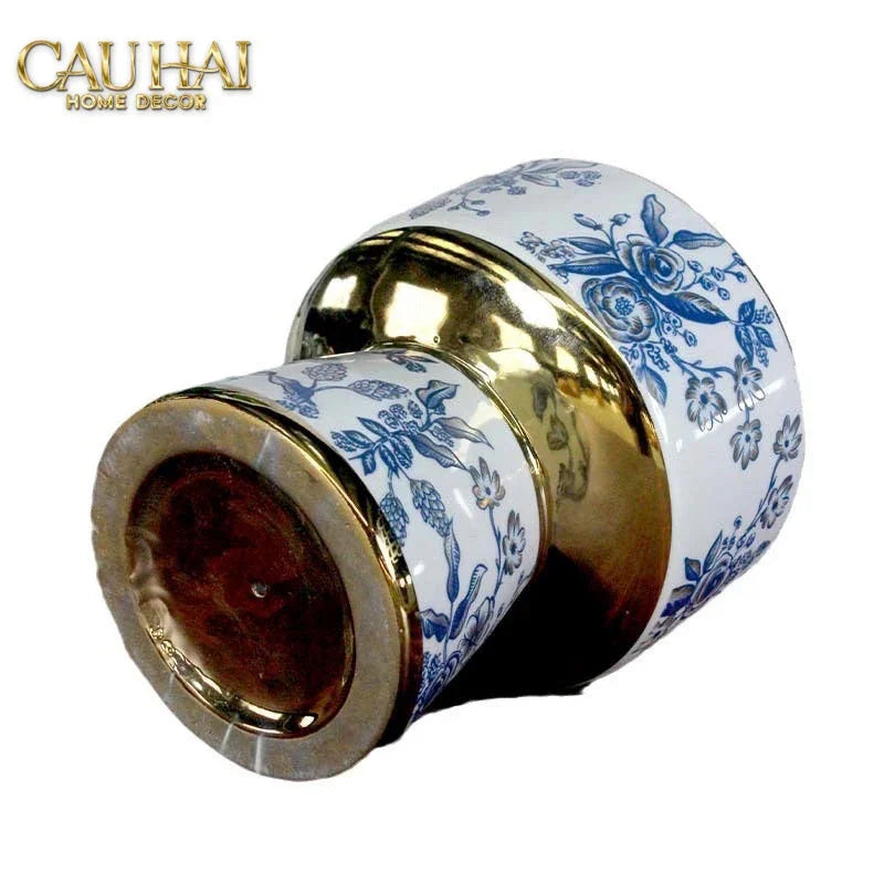 Bộ Bình Hoa Indochine Thanh Hoa Cát Lợi Tường Hoà Indigo Porcelain Vases 20x22.5 / 16.5x19-BÌNH HOA-CẬU HAI HOME DECOR