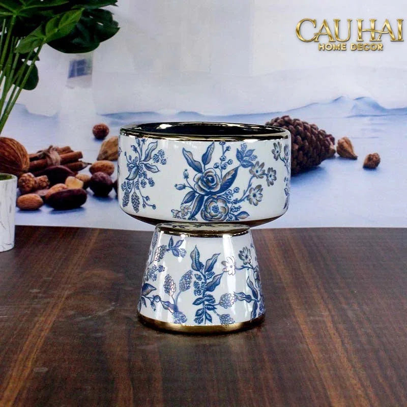 Bộ Bình Hoa Indochine Thanh Hoa Cát Lợi Tường Hoà Indigo Porcelain Vases 20x22.5 / 16.5x19-BÌNH HOA-CẬU HAI HOME DECOR