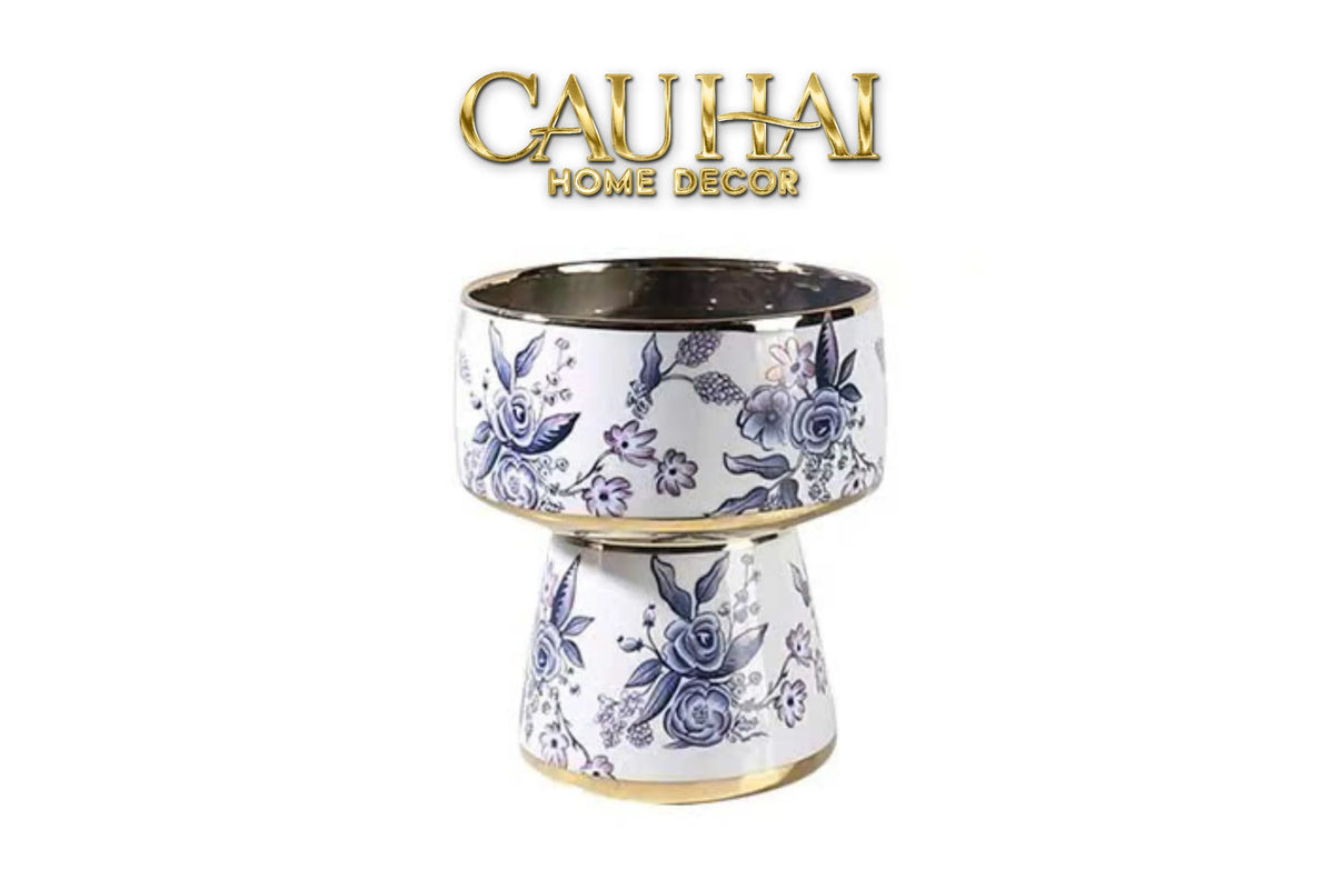 Bộ Bình Hoa Indochine Thanh Hoa Cát Lợi Tường Hoà Indigo Porcelain Vases 20x22.5 / 16.5x19-BÌNH HOA-CẬU HAI HOME DECOR