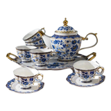Maison Couture – Set Bình Trà Khay Sứ 6 Tách Indochine Héritage Indigo Blue Floral Porcelain 10Pcs-SET BÌNH TRÀ-Đối tác tại Trung Quốc theo từng đơn đặt hàng-CẬU HAI HOME DECOR