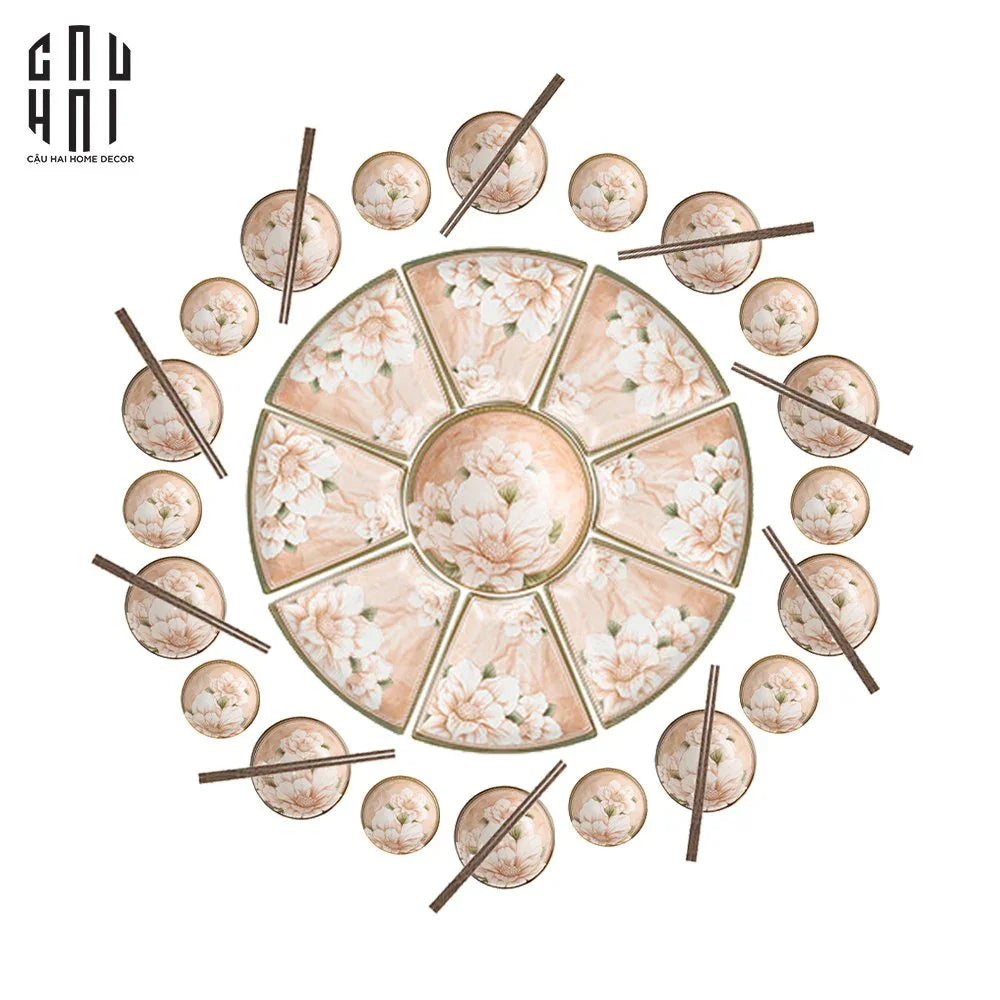 BỘ CHÉN DĨA DAISY 39PCS-CẬU HAI HOME DECOR