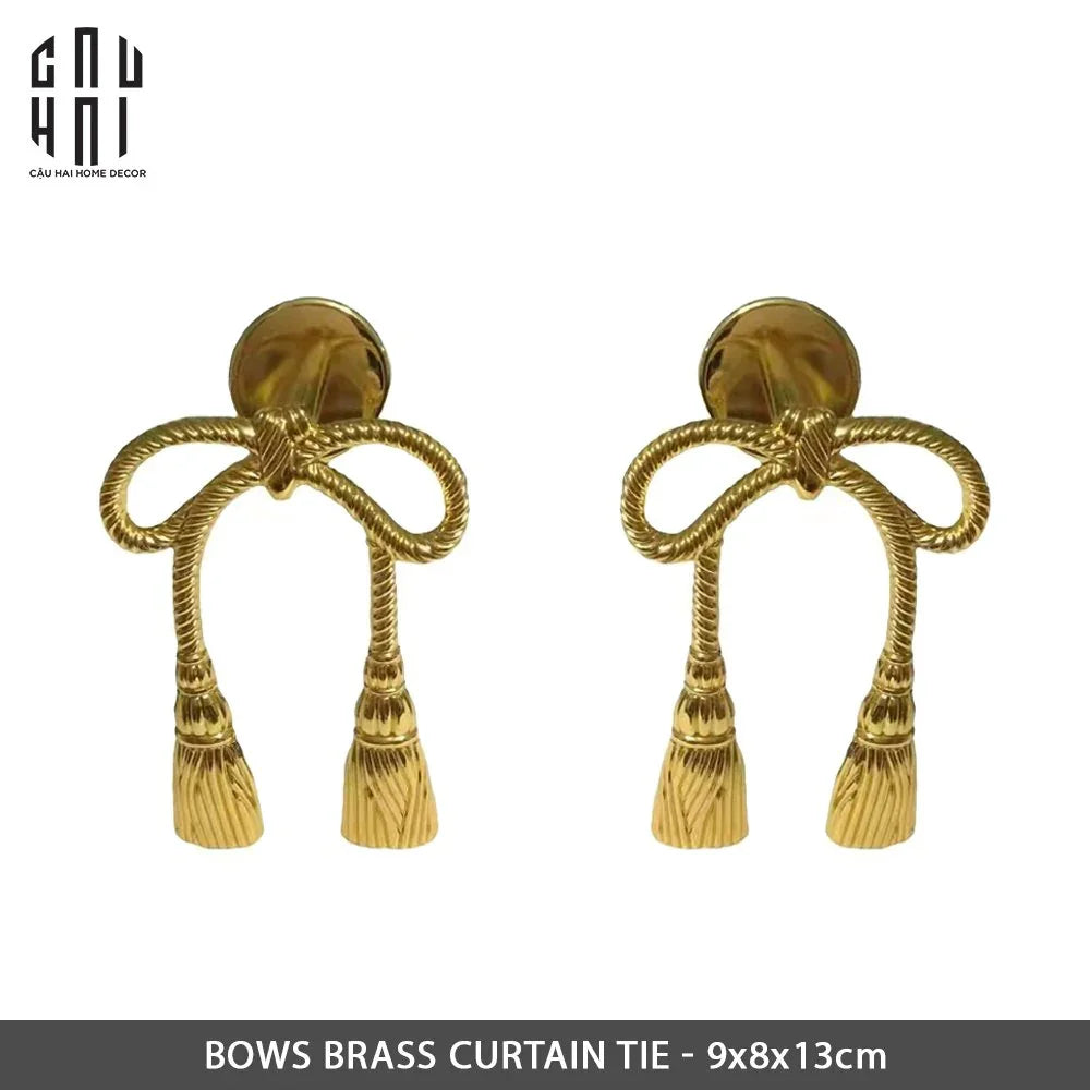 BOWS BRASS CURTAIN TIE