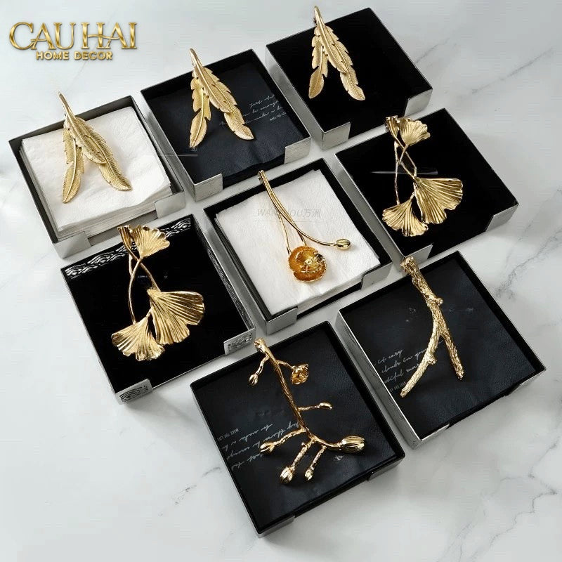 HOME COUTURE - KHAY GIẤY BRASSON MISTLETOE TISSUE TRAY - CẬU HAI HOME DECOR