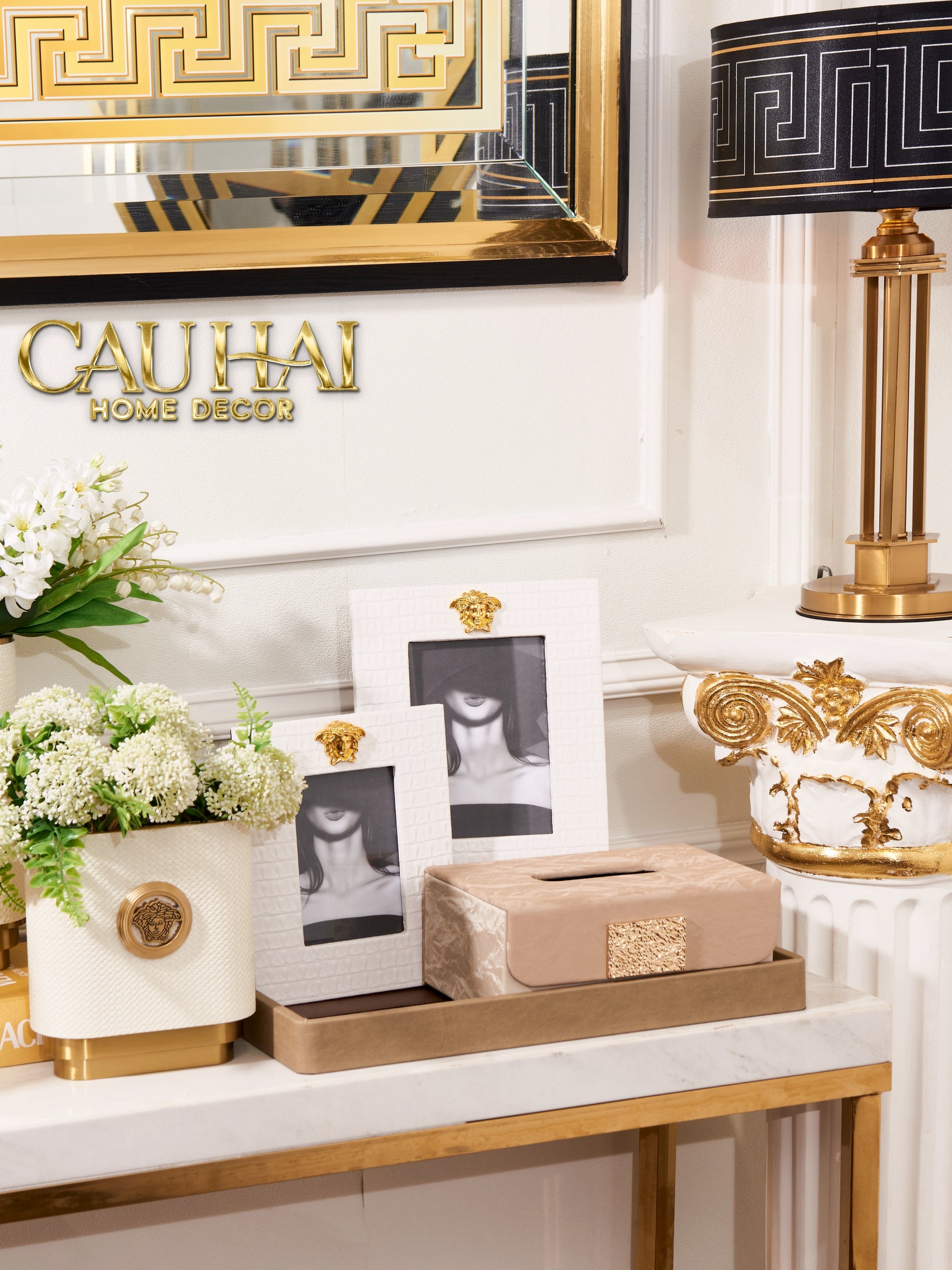 Hộp Khăn Giấy Marble Éclat Champagne 24*16*10
