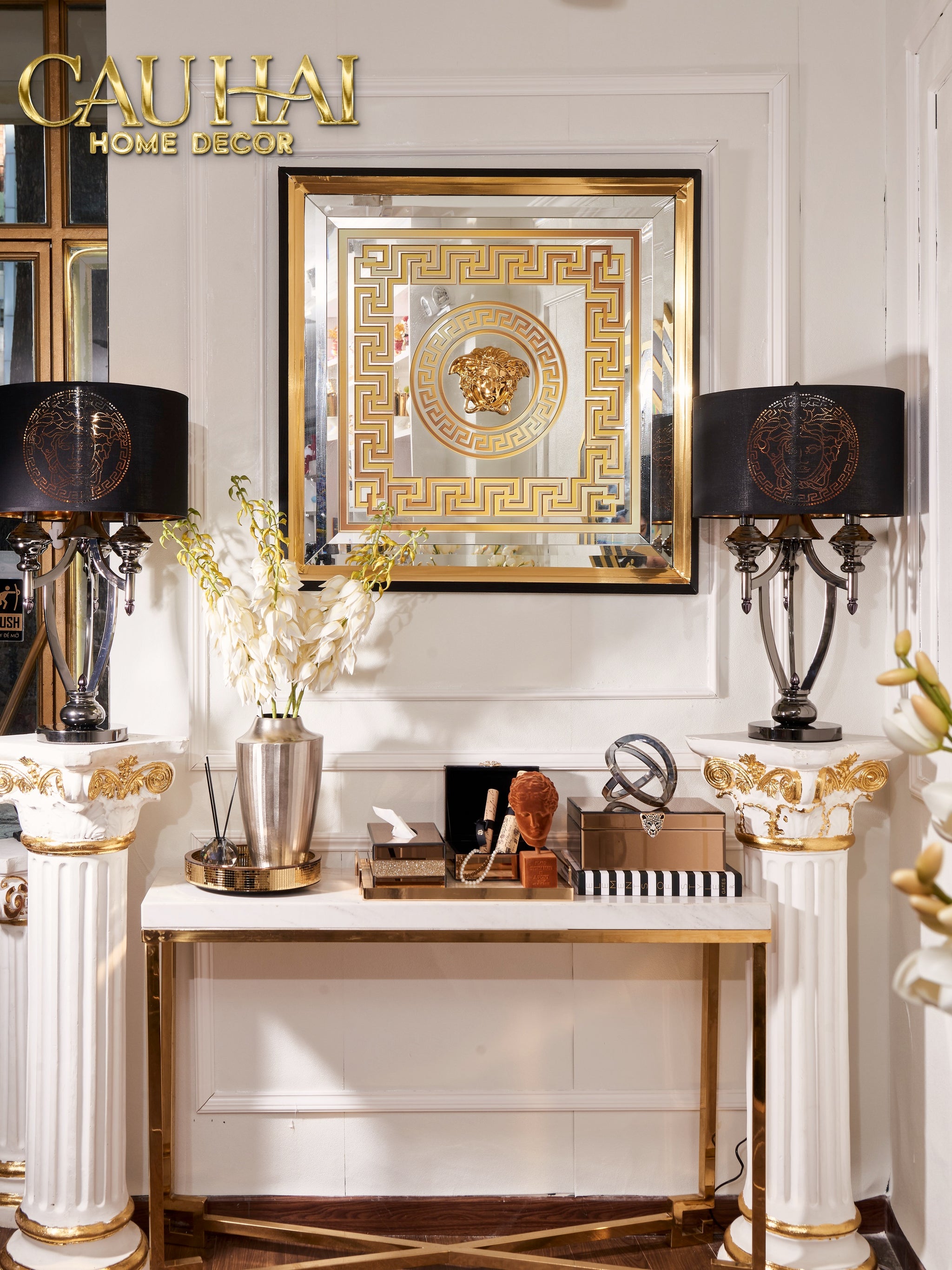 Tranh Gương Miroir Haute Joaillerie -  Palazzo Greca UV Medusa Iconic 90x90