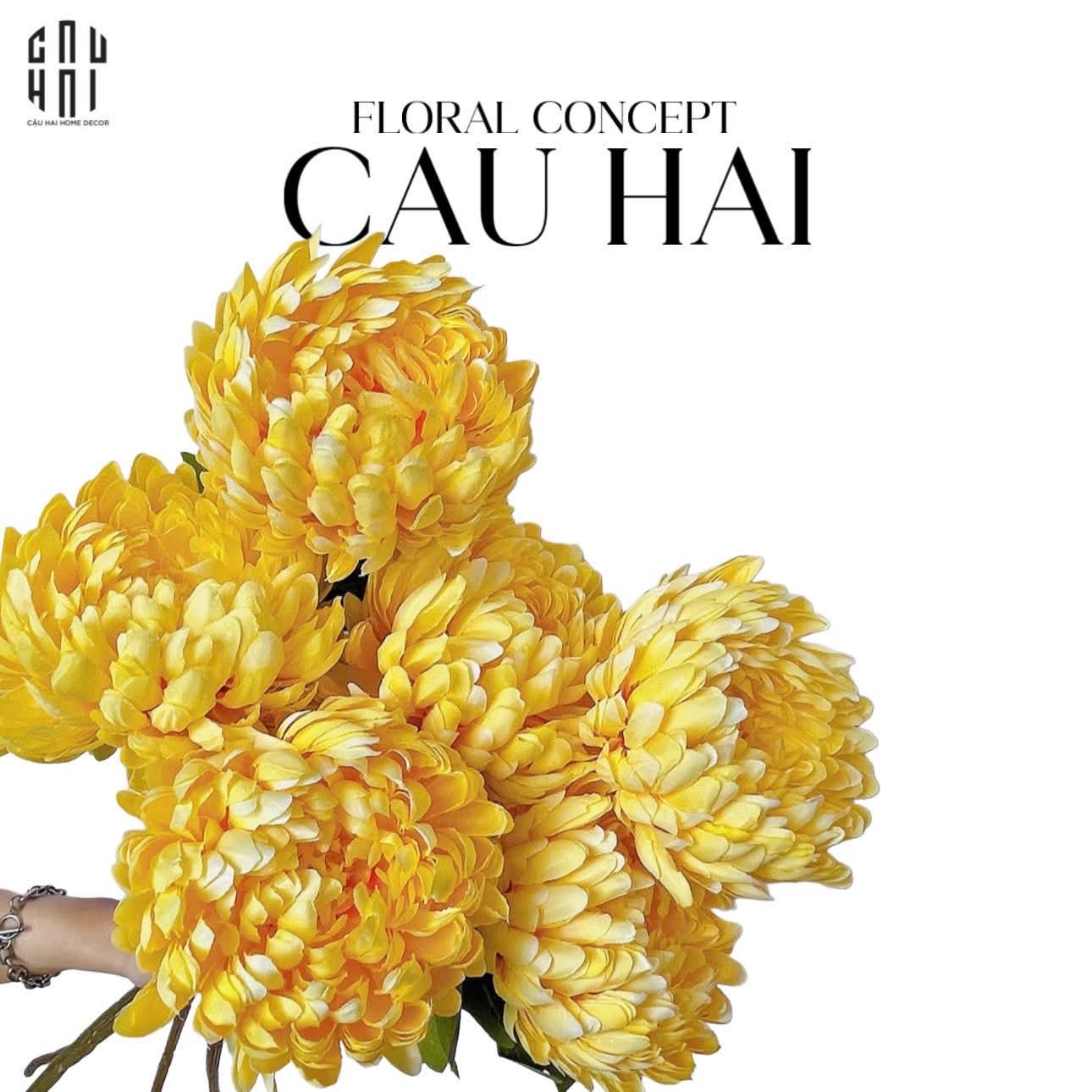Cành Cúc Mẫu Đơn Vàng - CẬU HAI HOME DECOR
