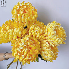 Cành Cúc Mẫu Đơn Vàng-Hoa Lụa-CẬU HAI HOME DECOR