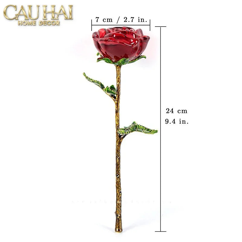 Cành Hoa Pha Lê Rose Éternelle – Crimson-CẬU HAI HOME DECOR