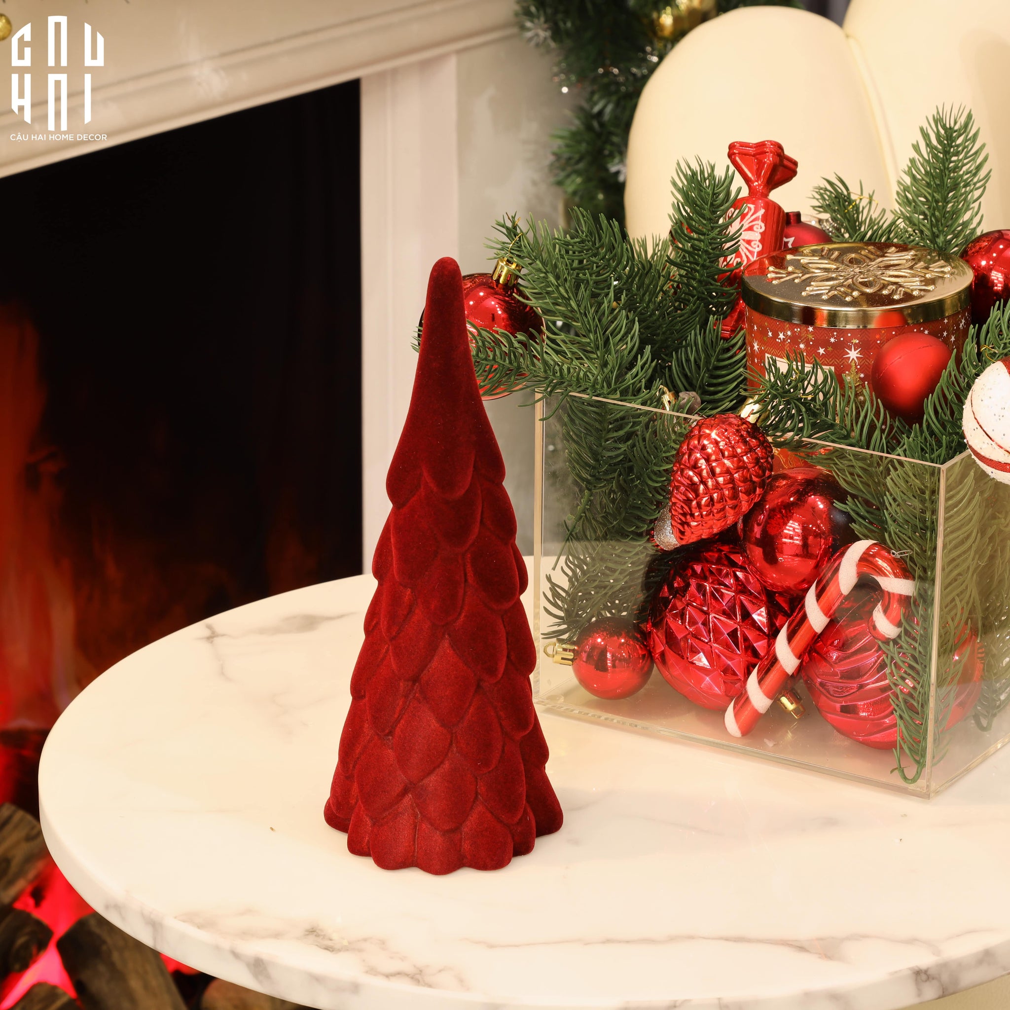 CÂY THÔNG GIÁNG SINH MINI - RED VELVET CHRISTMAS TREE-CẬU HAI HOME DECOR