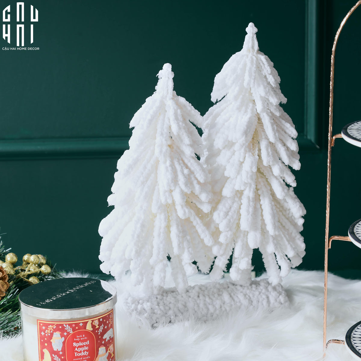 Cây Thông Giáng Sinh - Snowy Christmas Tree. (Hàng Tặng K Bán)-VẬT TƯ NỘI BỘ-CẬU HAI HOME DECOR