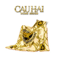 Chăn Blanket Velvet Baroque Medusa Ivory 150x150-Chăn Blanket-CẬU HAI HOME DECOR