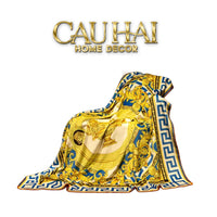 Chăn Blanket Velvet Baroque Platinum 150x150-Chăn Blanket-CẬU HAI HOME DECOR