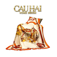 Chăn Blanket Velvet Équestre Saddle Amber 150x150-Chăn Blanket-CẬU HAI HOME DECOR