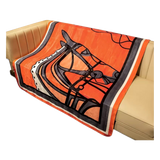 Chăn Blanket Velvet Équestre Silhouette Tangerine 150x150 - Cậu Hai Home Decor