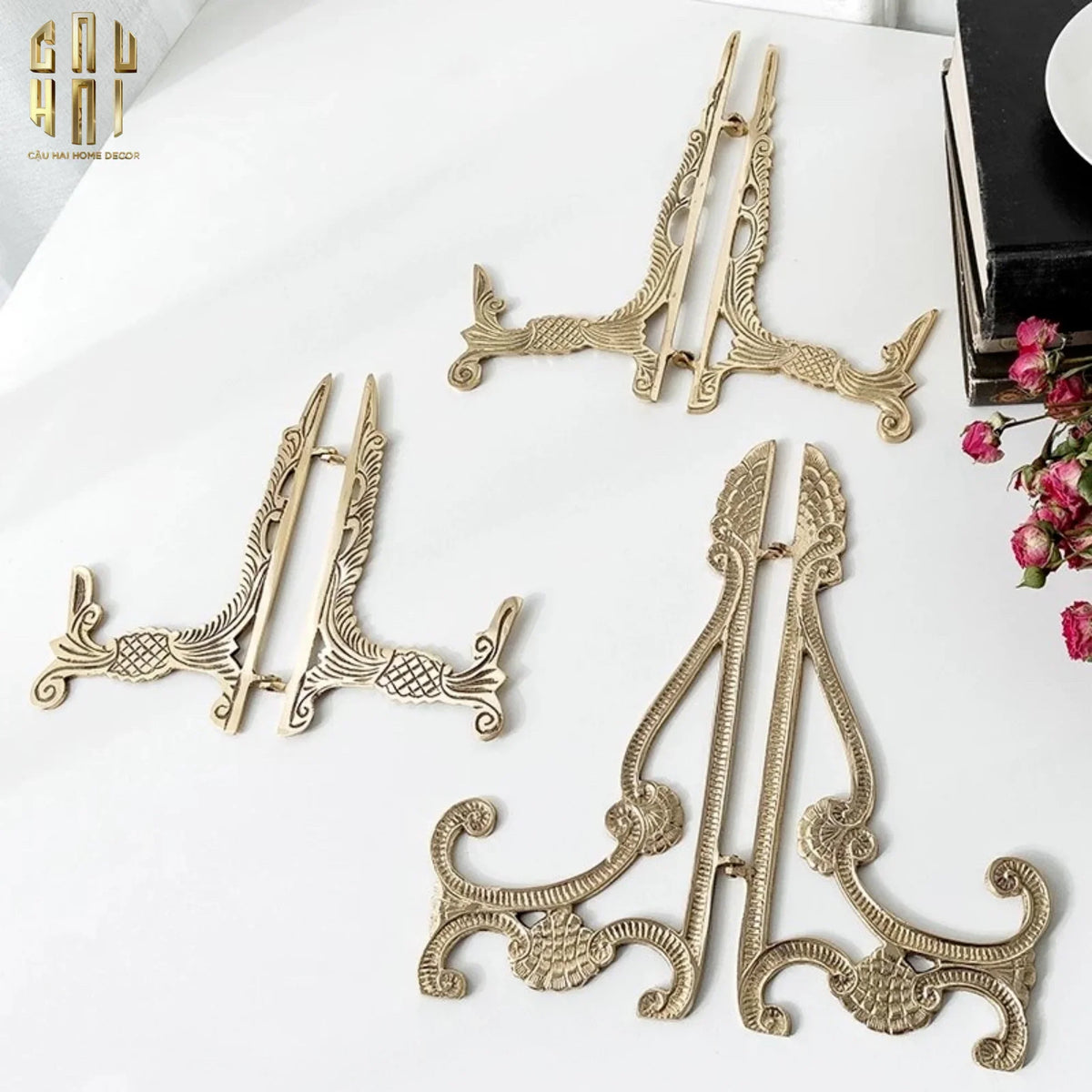 Chân Đỡ Đĩa Đồng Trưng Bày - Plate Stand Cosmo 23x23-SET CHÉN DĨA-CẬU HAI HOME DECOR