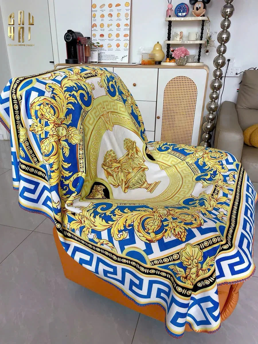 Chăn Sofa Cao Cấp Gold Line Barocco Velvet Blanket 150x150-CHĂN SOFA-CẬU HAI HOME DECOR