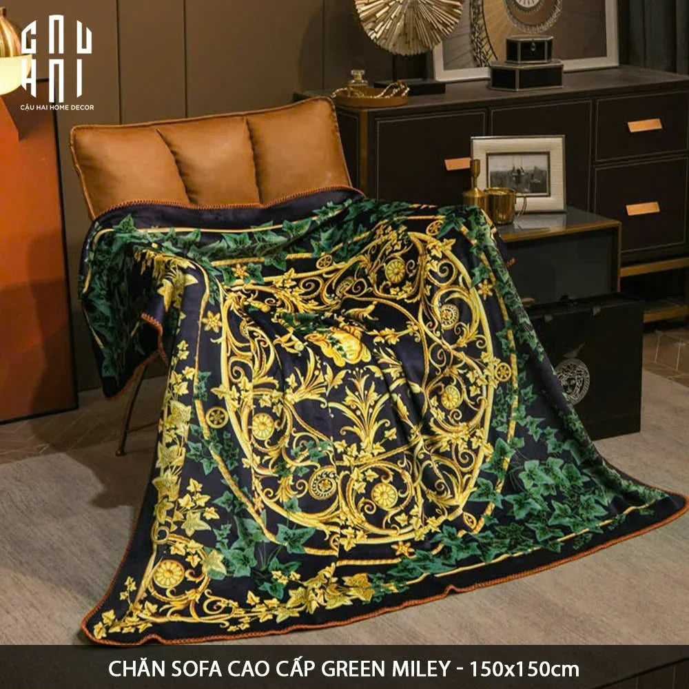 CHĂN SOFA CAO CẤP GREEN MILEY VELVET BLANKET 150.